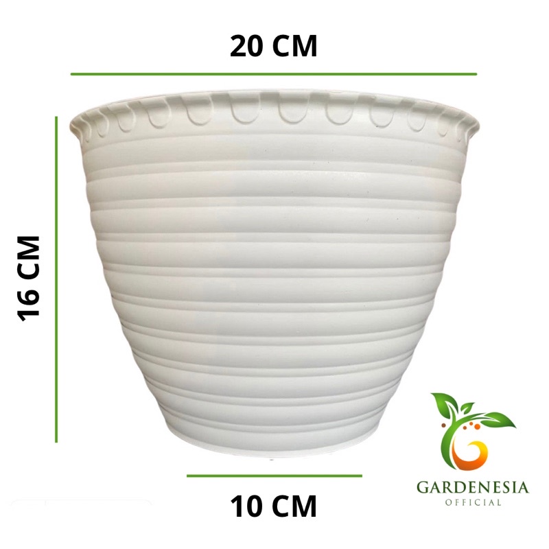 Pot Tanaman Model Tawon Diameter 15 20 25 CM Warna Putih Gratis Bubble Wrapp