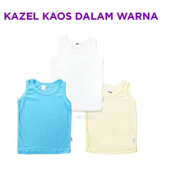 Baju Singlet Bayi Kaos Dalam Anak Kazel Warna Unisex 0-5 Tahun ((1pcs)