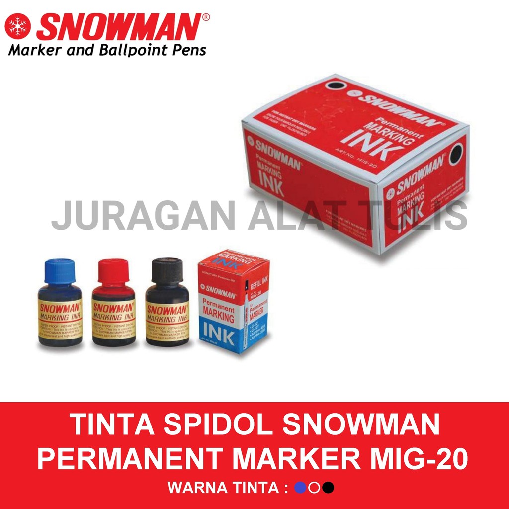 

TINTA SPIDOL SNOWMAN PERMANEN MARKER MIG-20 / TINTA SPIDOL PERMANEN