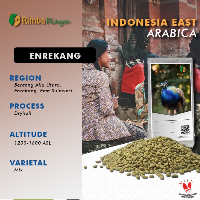 

Green bean biji kopi mentah Arabica Enrekang Komercial Grade