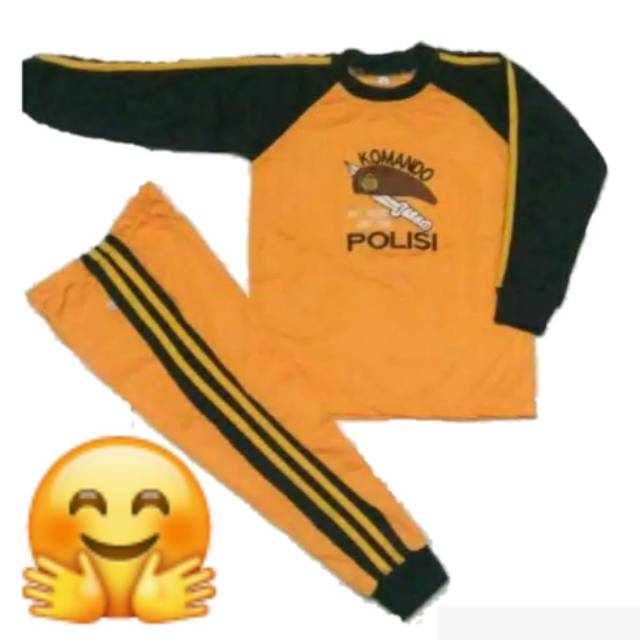 Kaos setelan anak "polisi" treaning/lengan panjang