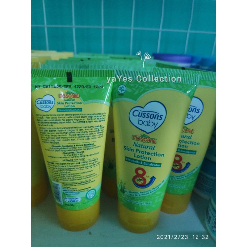 Cussons baby moscare skin protection 100g 50 g lotion 8 jam kulit bayi balita anak gigitan nyamuk cuson