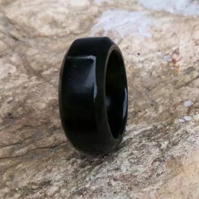 Ring cincin giok black jade aceh Natural Khasiat Terapi