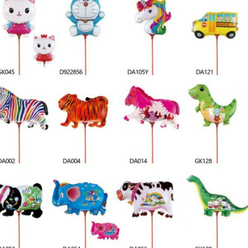 BALON FOIL BALON KARAKTER+STICK BALON FOIL ULANG TAHUN