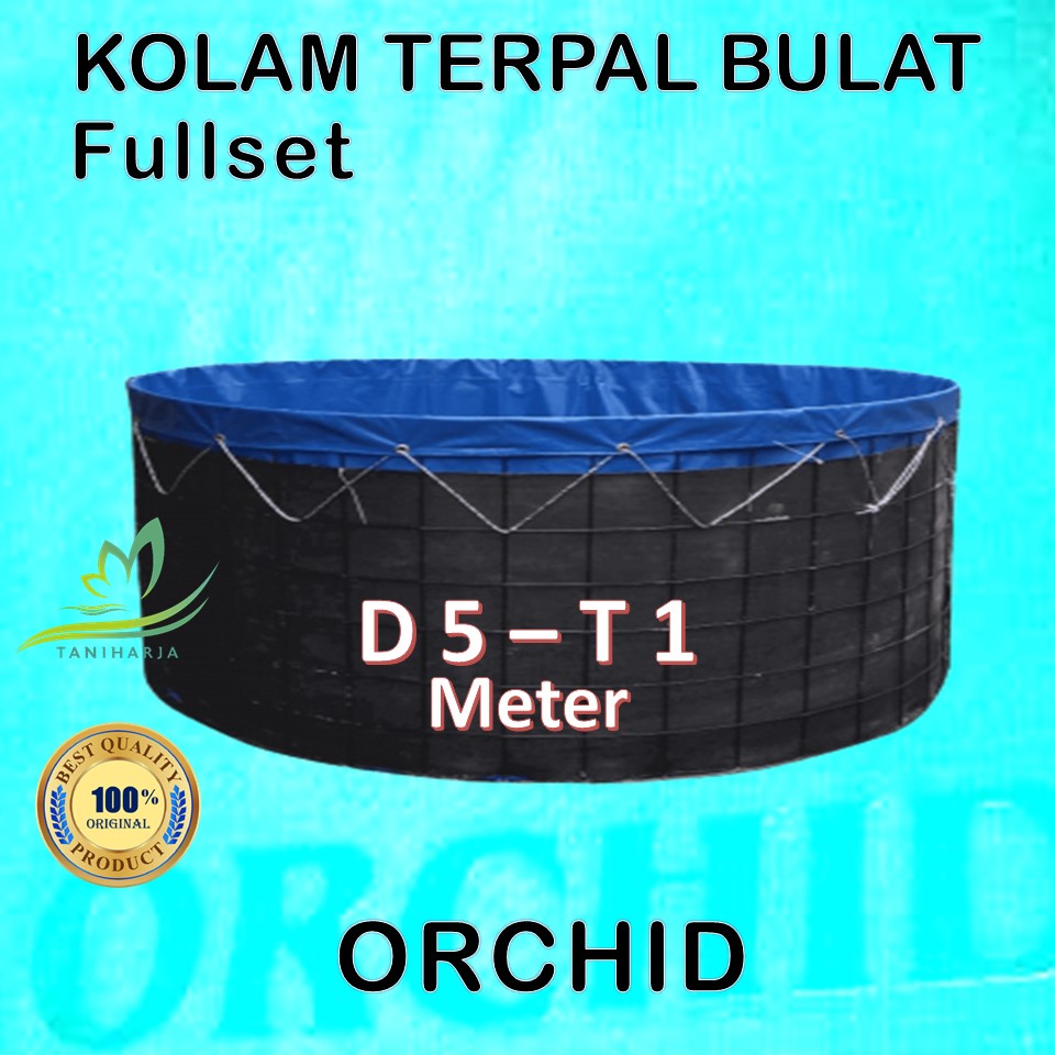 Kolam Terpal Bulat Fullset Diameter 5 Tinggi 1 Meter