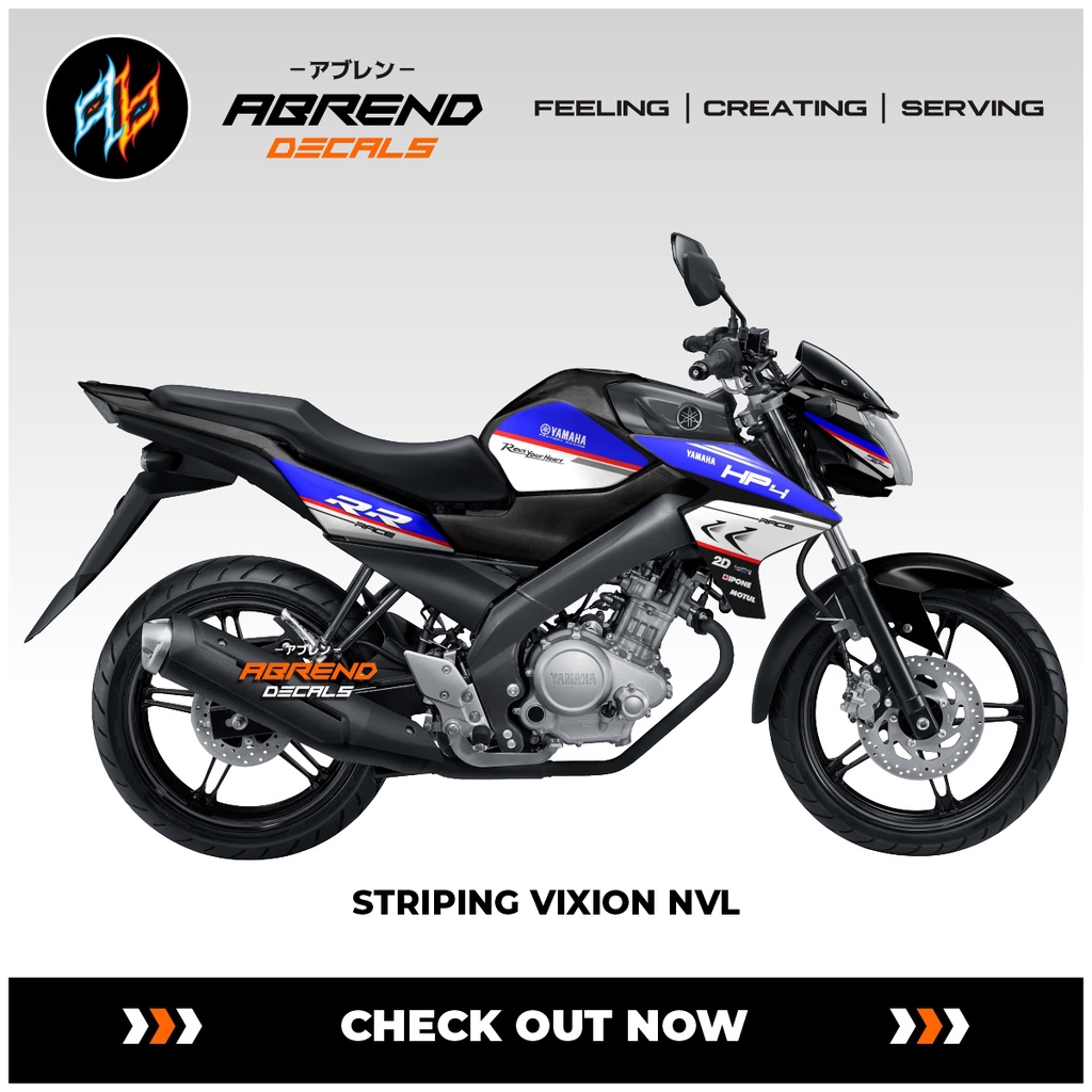 Striping Yamha Vixion NVL Livery HP 4 / Stiker Motor Vixion Baru / Stock Decals