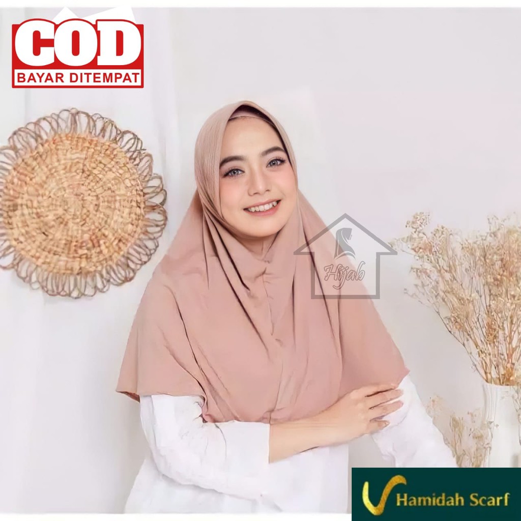 Hijab Bergo Oval Hamidah L,XL Jilbab Instan Hamidah  Kerudung Polos Hamidah Termurah Rumah Hija'b-4