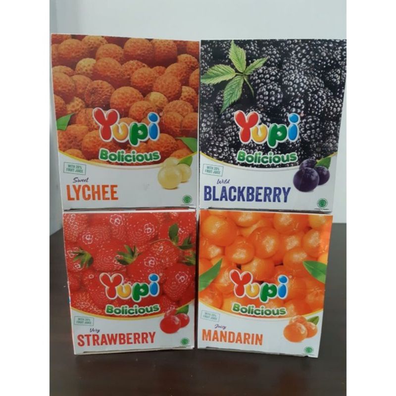 

Yupi Boliciousi isi per box : 24 pc @5 gram