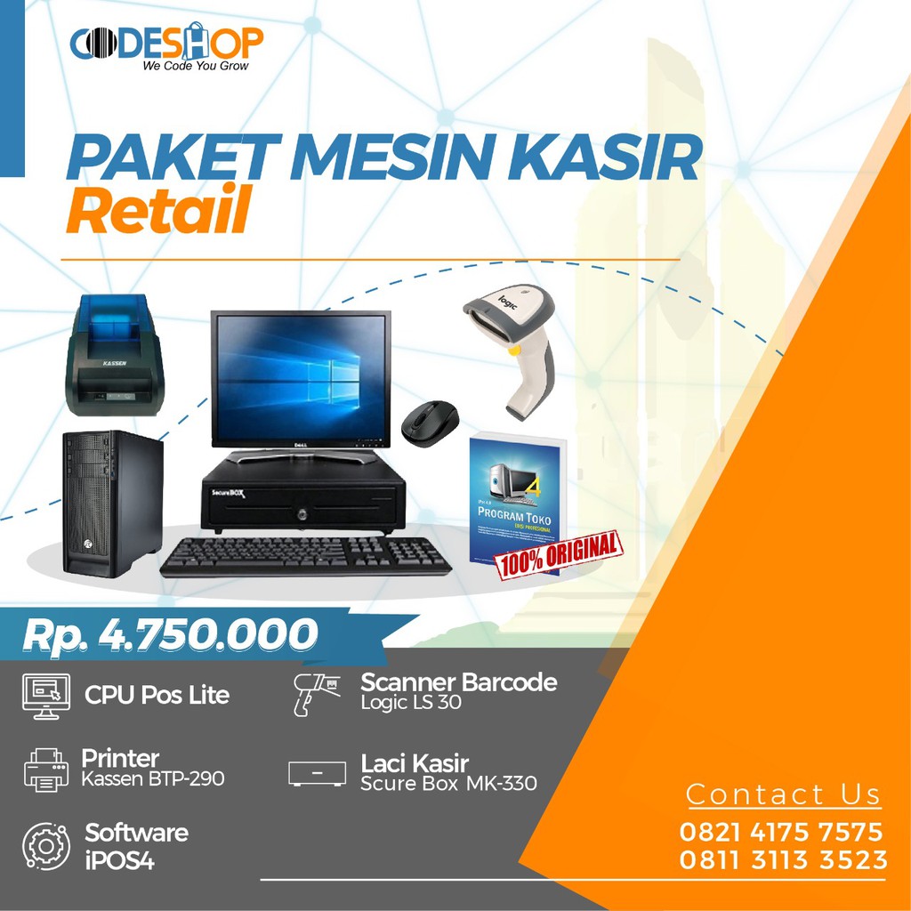 FULLSET PAKET KOMPUTER KASIR PROGRAM POS