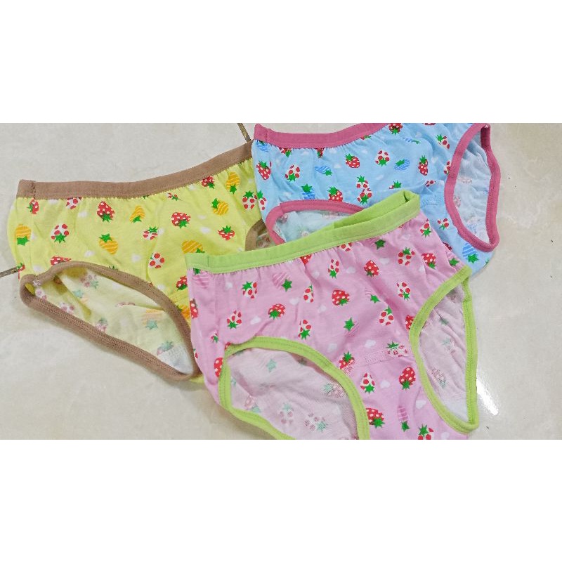 3pcs celana dalam anak cewek motif termurah bahan katun | CD anak golden nick murah