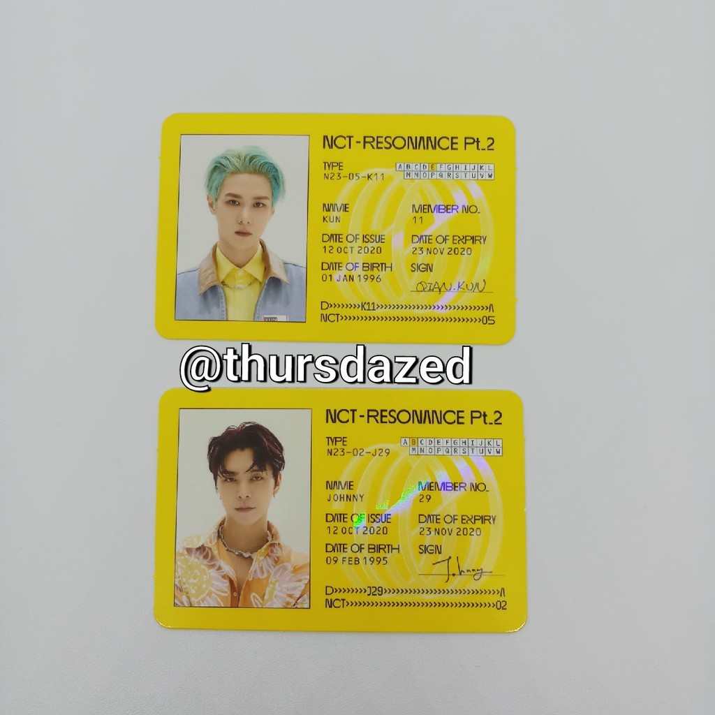 ID Card Departure Johnny Kun