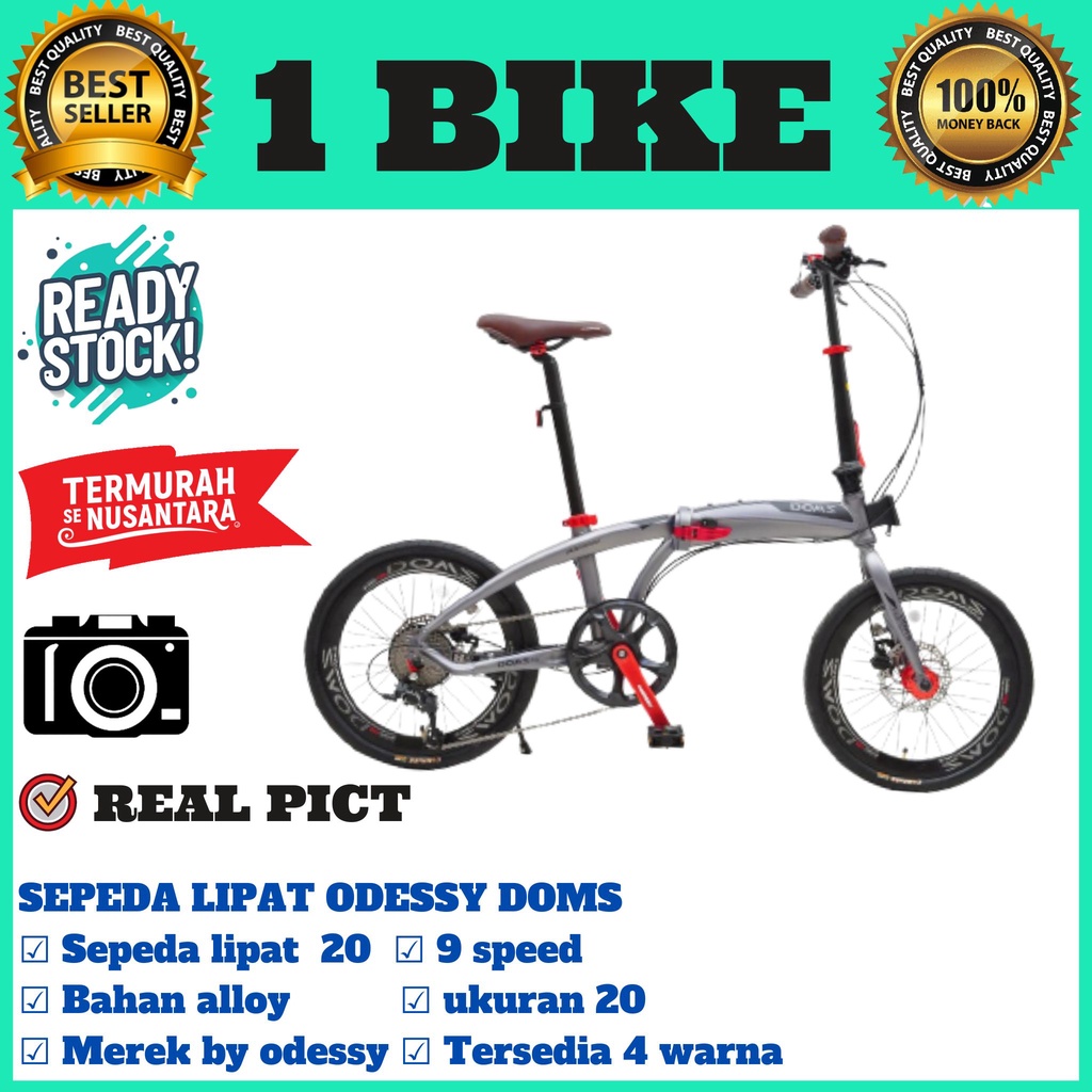 Sepeda Lipat  Folding Bike 20 Odessy Doms 9 Speed