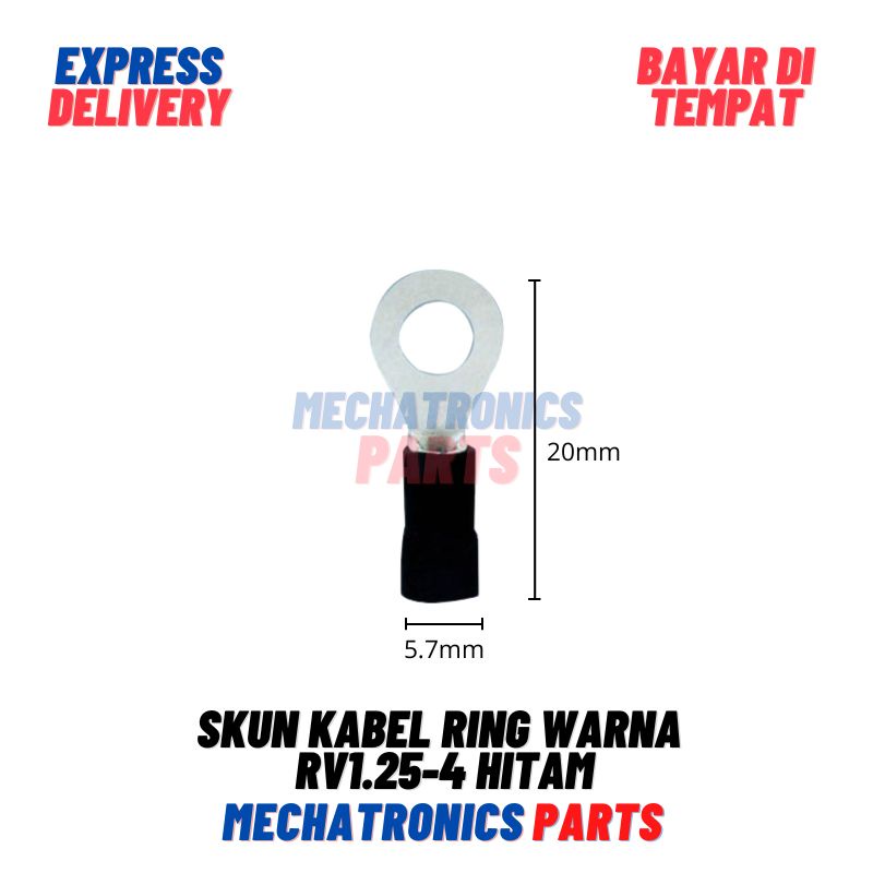 SKUN KABEL RING WARNA RV1.25-4 Hitam Black