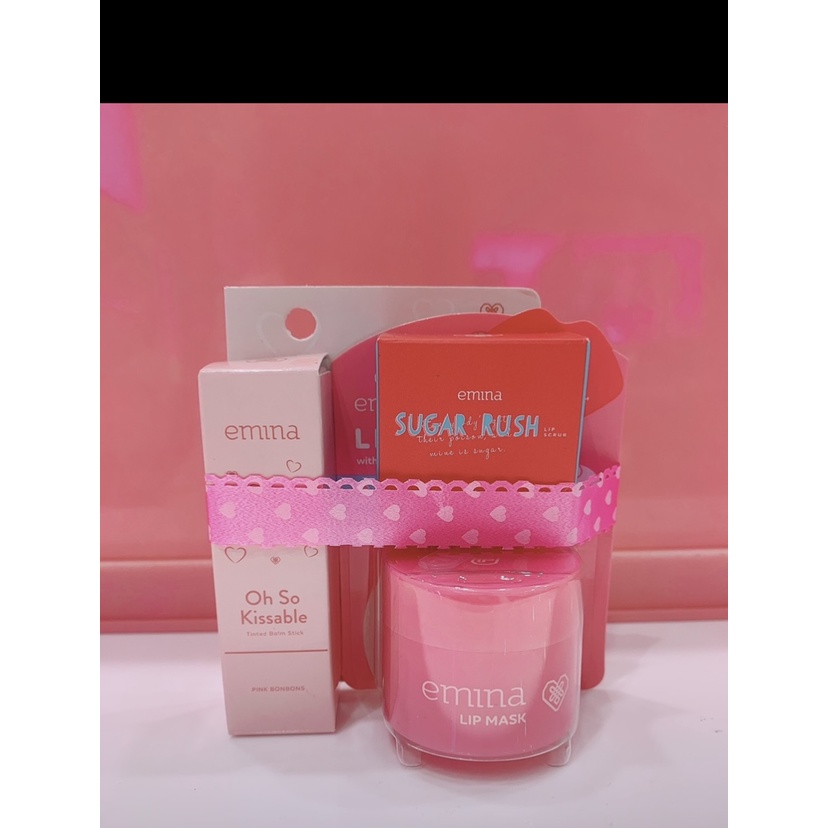 Jual Emina Lip Mask/Lip Scrub/Oh so kissable (Paket Lip Care) Shopee