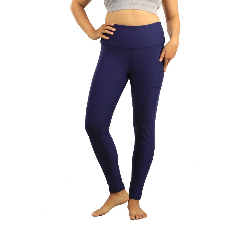 Celana Olahraga 90 Degree High Rise Side Pocket 7/8 Legging- Navy 08DGC005