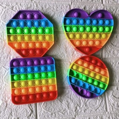 [BISA COD] POP IT RAINBOW SQUARE MURAH MAINAN ANAK GELEMBUNG POPIT PUSH RAINBOW MULTICOLOR TERMURAH-2
