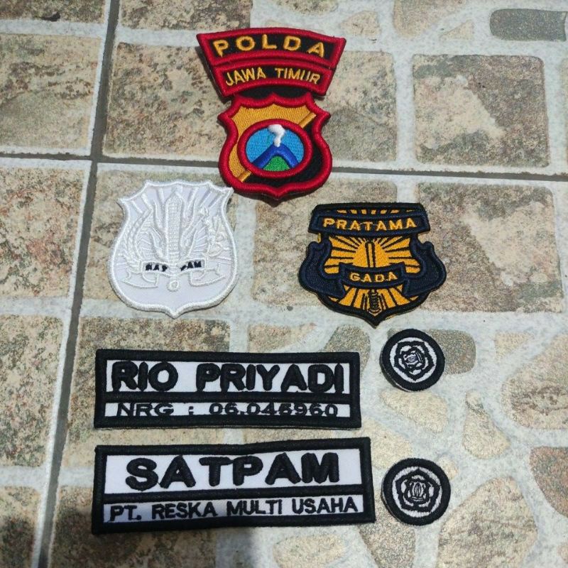 Atribut satpam bordir timbul