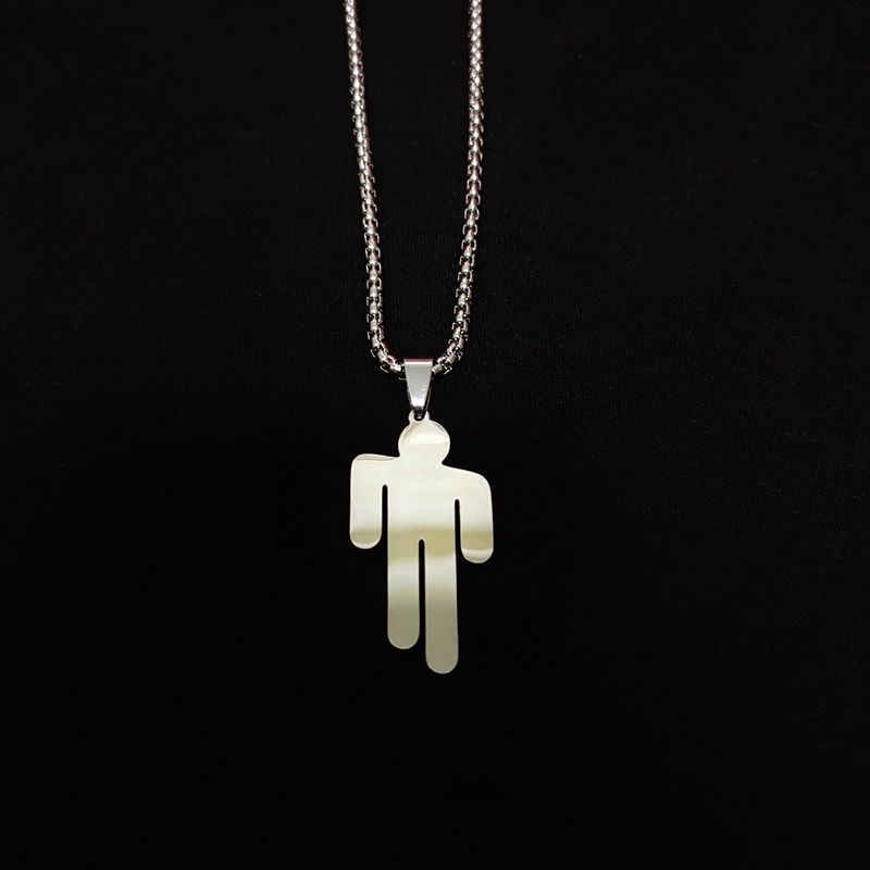 Kalung Dengan Liontin Billie Eilish Bahan Titanium Steel Gaya Hip Hop