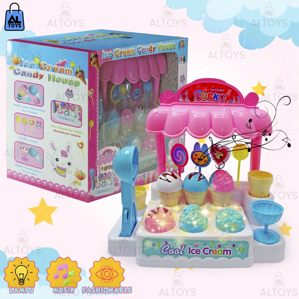 Mainan Toko Jualan Es Krim / Sweet Shop Ice Cream Lampu / Musik LI1