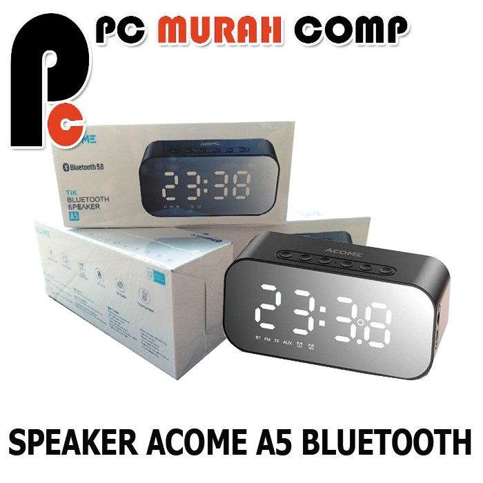 SPEAKER BLUETOOTH 5.0 ACOME A5 WITH JAM ALARM LED ULTRA BASS