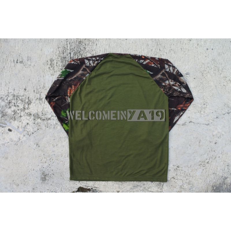 Raglan T-Shirt Combination Camouflage / Kaos Raglan Mix Loreng Camo Perbakin