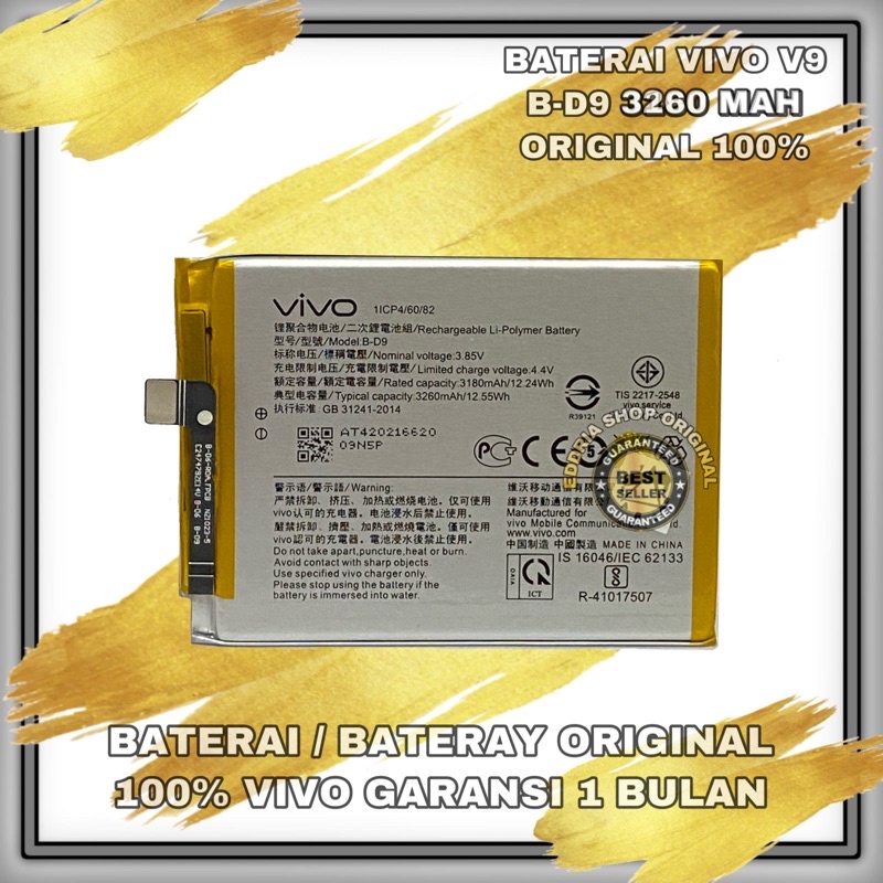 BATERAI BATERAY VIVO V9 B-D9 3260 MAH ORIGINAL NEW GARANSI 100%