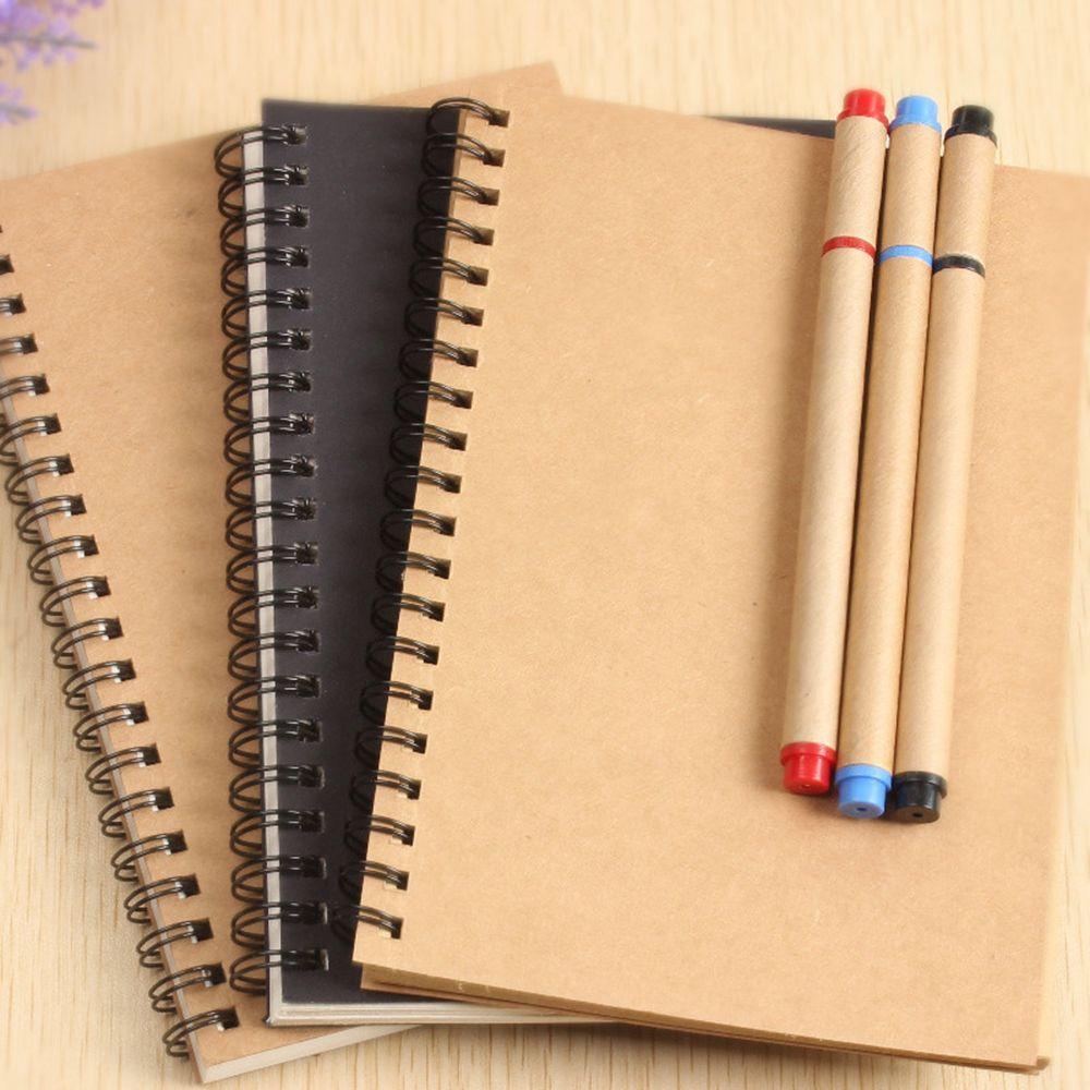 [Elegan] Buku Sketsa Gambar Lukisan Kertas Kosong Alat Tulis Sekolah Sketch Kraft Paper Spiral Terikat Art Paper