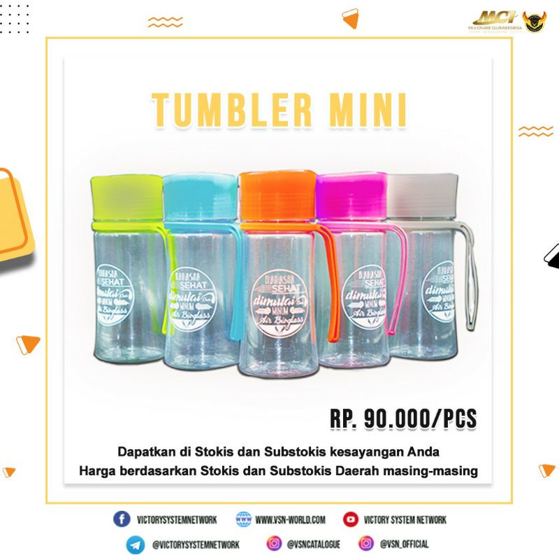 TUMBLER BIOMINI / BOTOL MINUM BIOGLASS VSN MCI