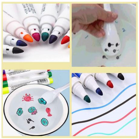 TJM VZ180 Pensil Warna Cair Rainbow Spidol Ajaib Ngapung Di Air Spidol Papan Tulis Whiteboard Marker Floating