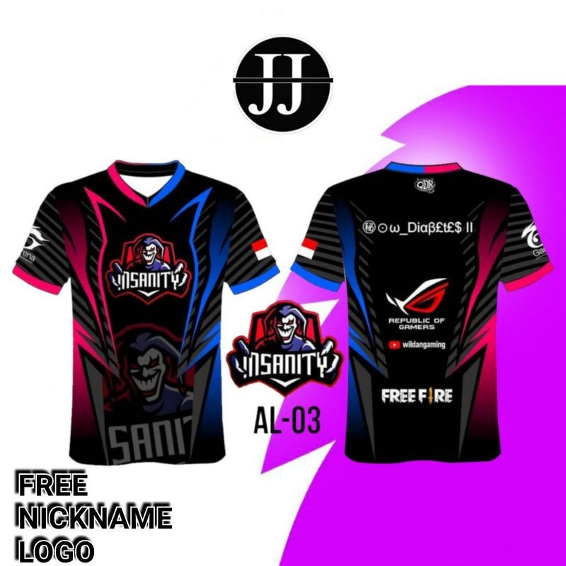 jersey baju Gemers Esport Custom Free nickname dan logo