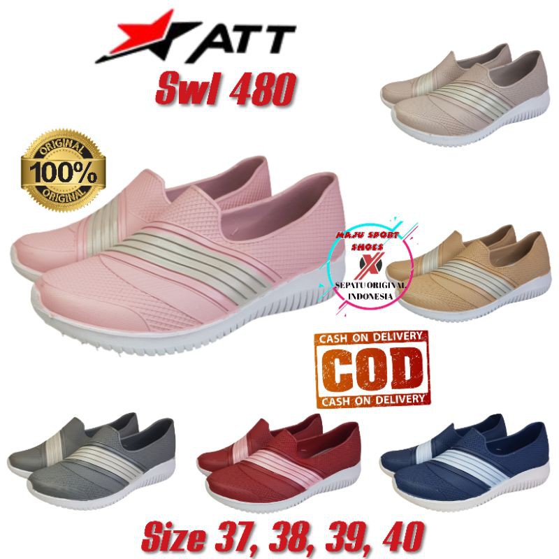 ATT SWL SWP 480  - SEPATU SLIP ON KARET WANITA / SEPATU ATT KARET WANITA / SEPATU SLIP ON ATT KARET