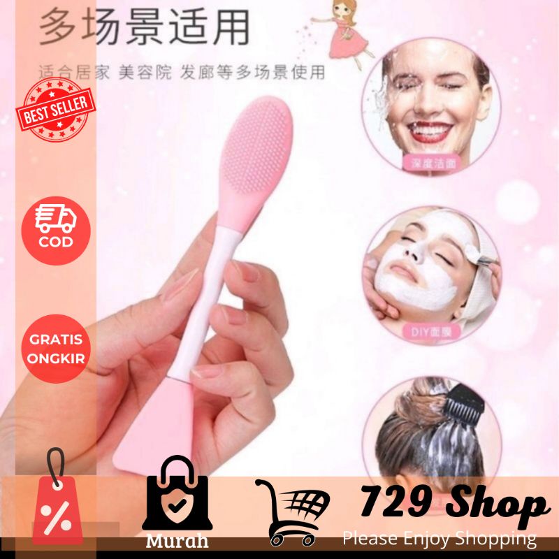 Kuas masker silikon + sikat komedo ( 2 sisi ) 2 in 1 Import Best Seller