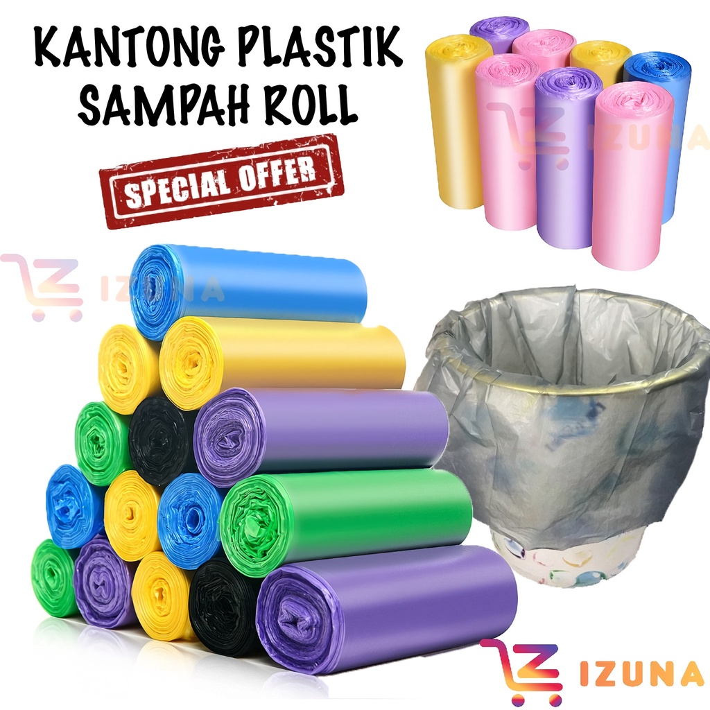 [IZUNA] KANTONG PLASTIK ROLL SAMPAH UKURAN 45x50 CM ISI 20PCS / KANTONG PLASTIK SAMPAH