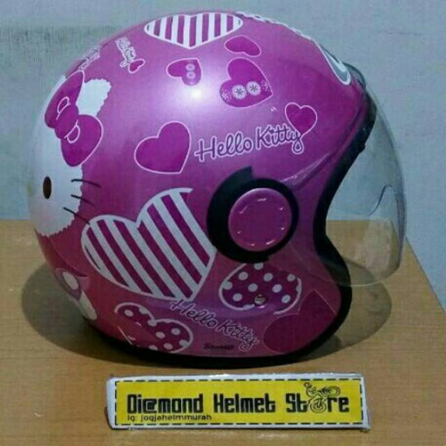 Helm Retro Classic GM Vint Hello Kitty Love Pink 2 Visor