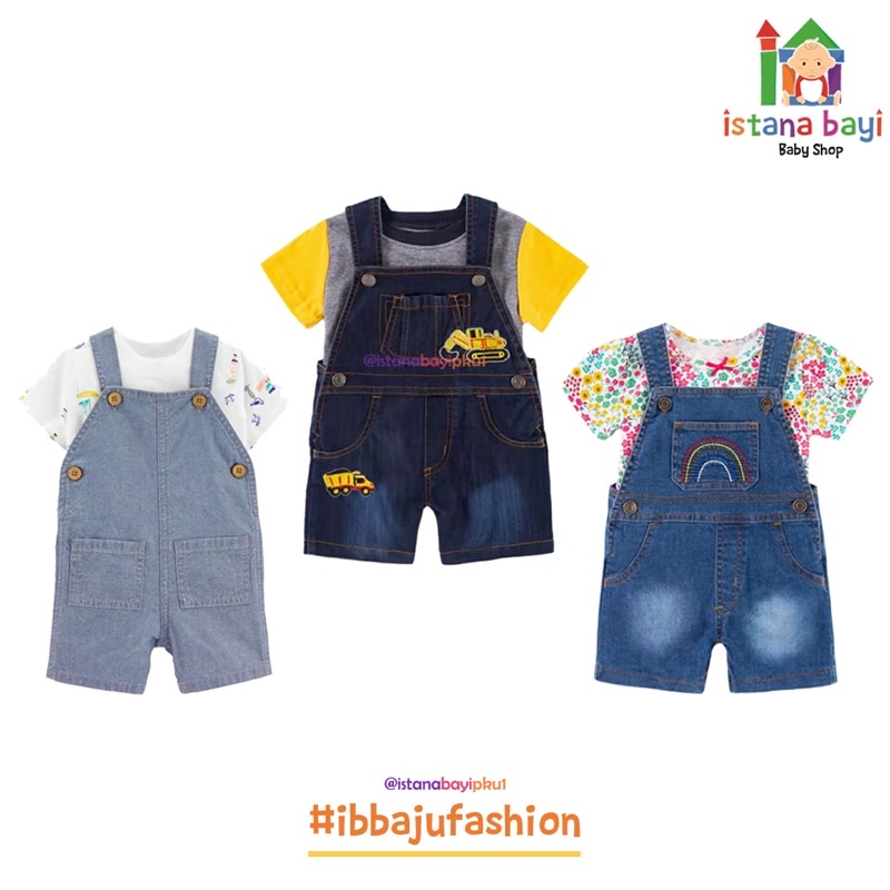 Catell Love Setelan Romper Overall Boy / Setelan Anak / Baju Overall