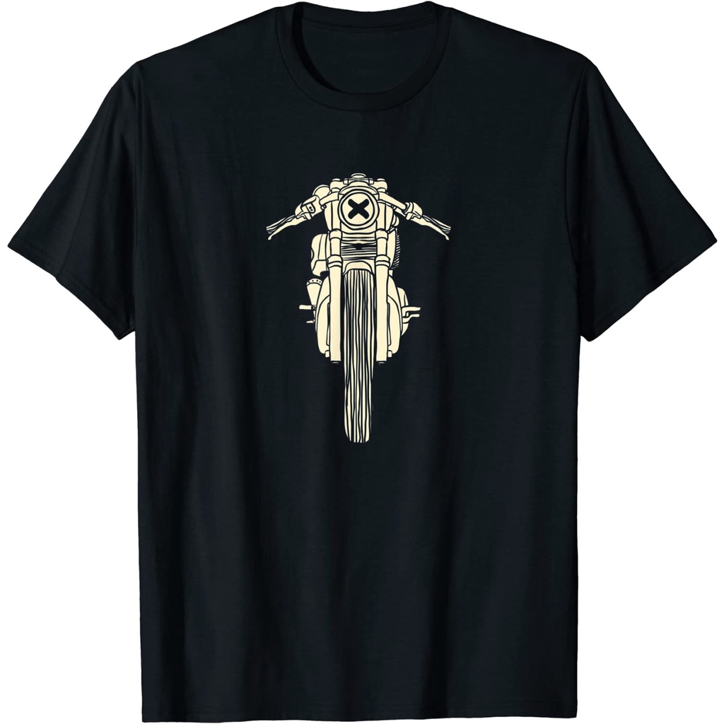 Baju Kaos Dewasa Vintage Hand Drawn Cafe Bike Racer T-Shirt