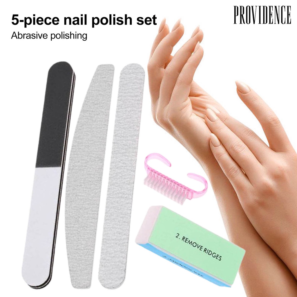 Providence 5pcs / Set Kikir Kuku Sturdy Bahan Eva Untuk Manicure / Nail Art Wanita