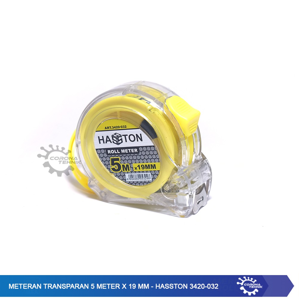 Meteran Transparan 5 Meter x 19 mm - Hasston 3420-032 - Anti Pecah !