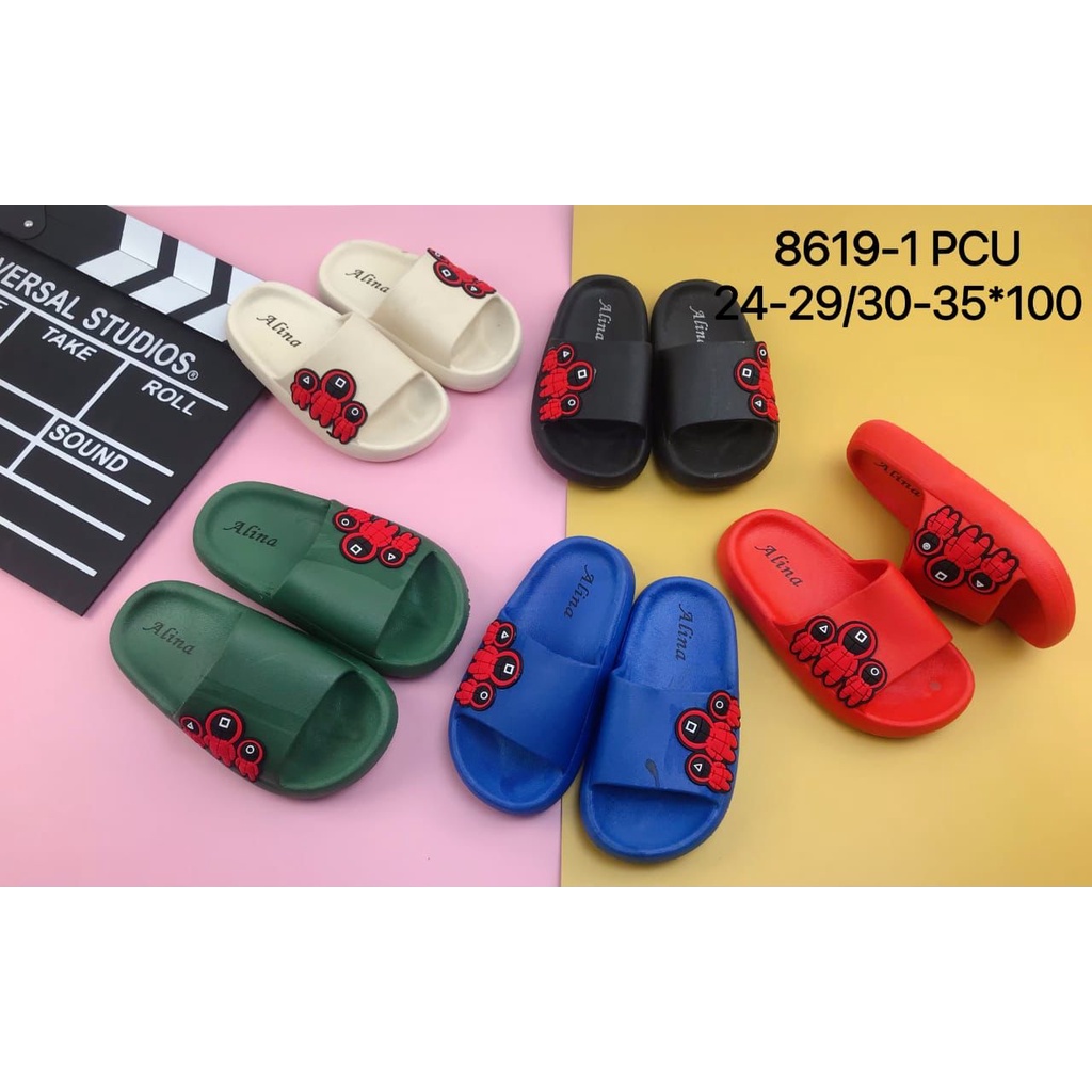 Sandal Selop Anak karakter Squid Game Balance 8619-1 24-35/Sandal Anak Cwok import