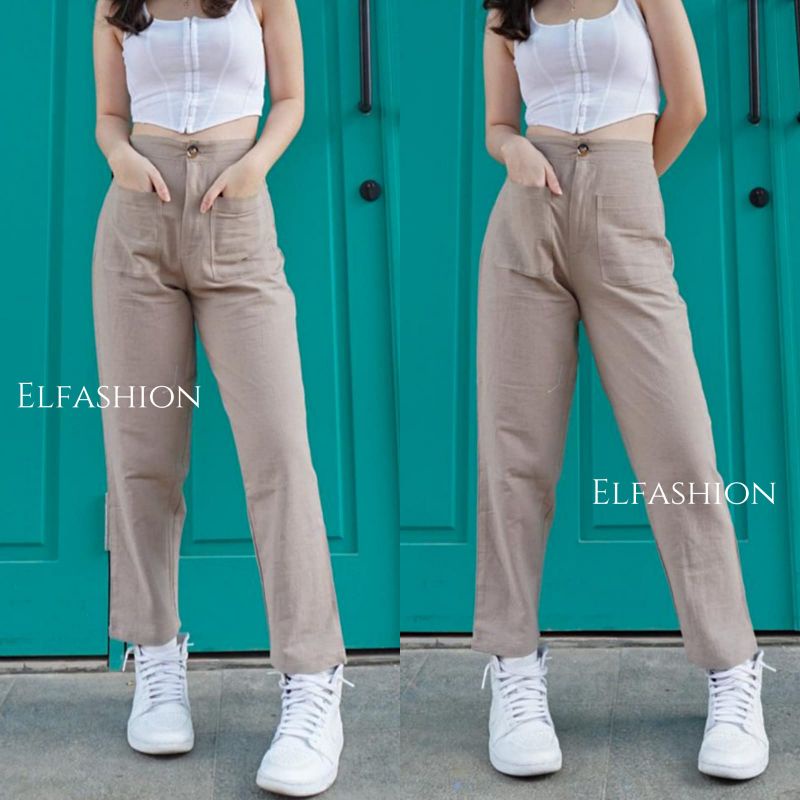 Celana Wanita Pants Kantong | Celana Pants Wanita Terbaru