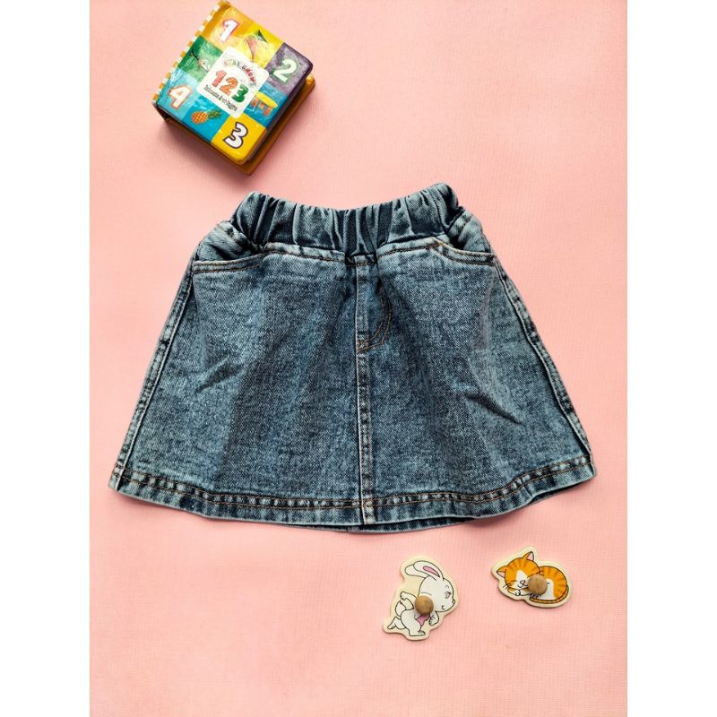 DK ROK JEANS KANCING + KARET / KULOT JEANS Anak Perempuan