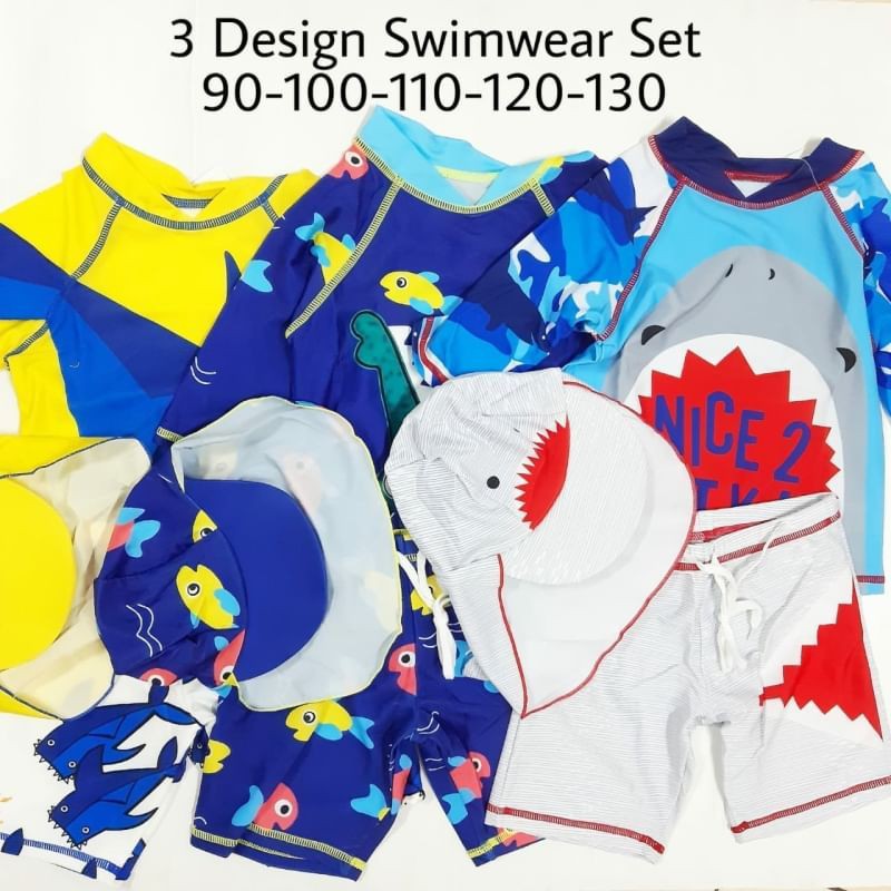 Baju renang Anak import, Baju renang bayi, Swimwear import shark