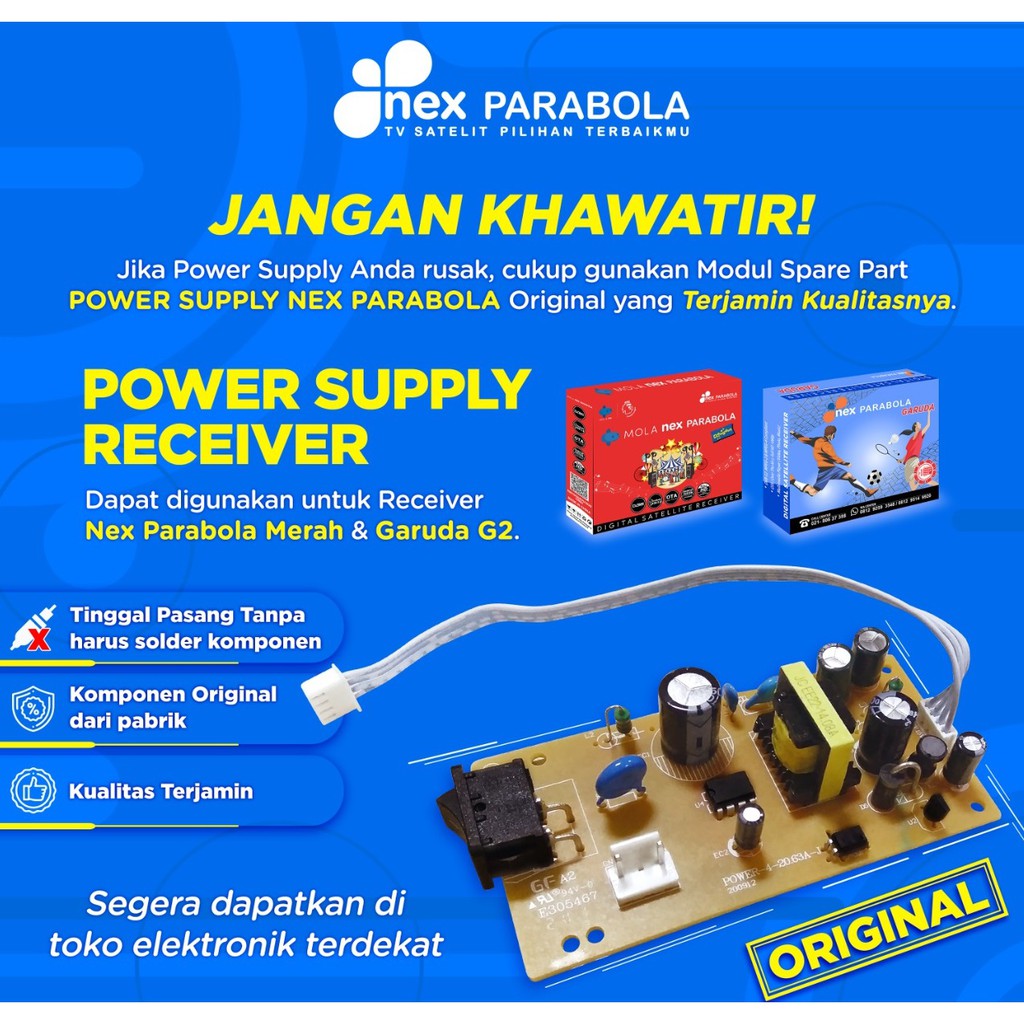 Power Supply Nex Parabola Merah 4 Pin Garuda G2 Biru AC Matic PS