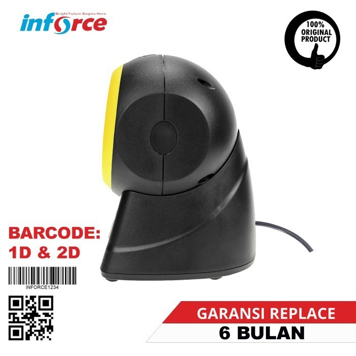 SCANNER BARCODE INFORCE T2055 / T 2055 1D 2D USB WIRED CABLE KABEL GARANSI RESMI