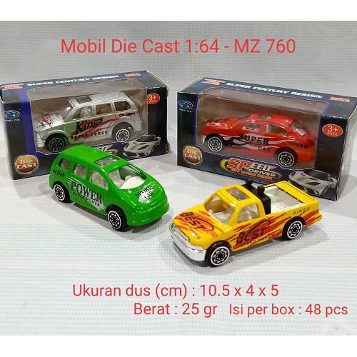 Diecast MZ-760 Mobil Speed Driver Car Mainan Anak 1 : 64