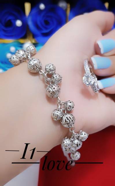 Xuping set perhiasan gelang anggur lapis emas