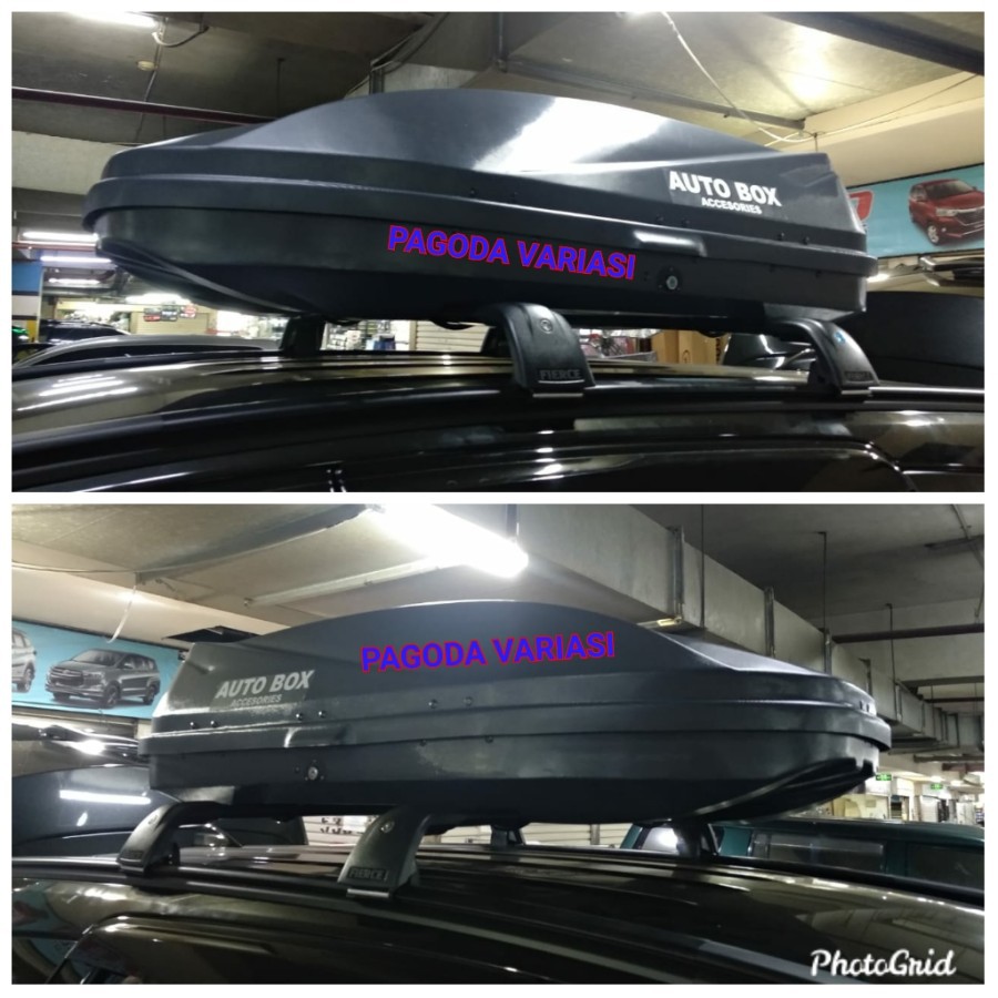 PAKET Roof Box 2 sisi dan Cross bar all new Rush 2018