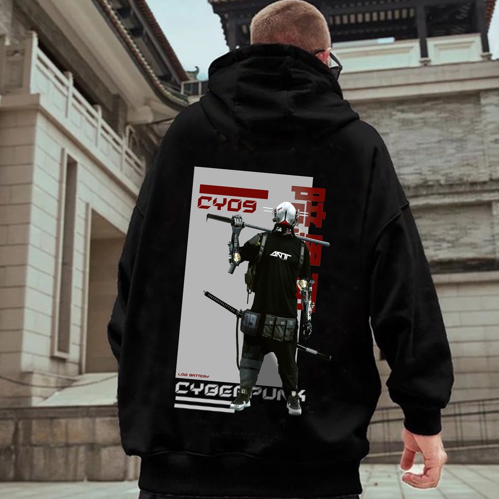 Jaket Hoodie Pria Wanita Jaket fleece Cyberpunk CYBER 09