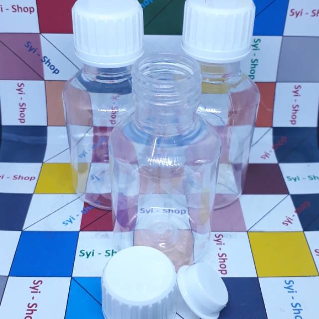 Botol Kapsul Obat Tutup Plus Plug Segel 100ml 50 - 60 kapsul BENING