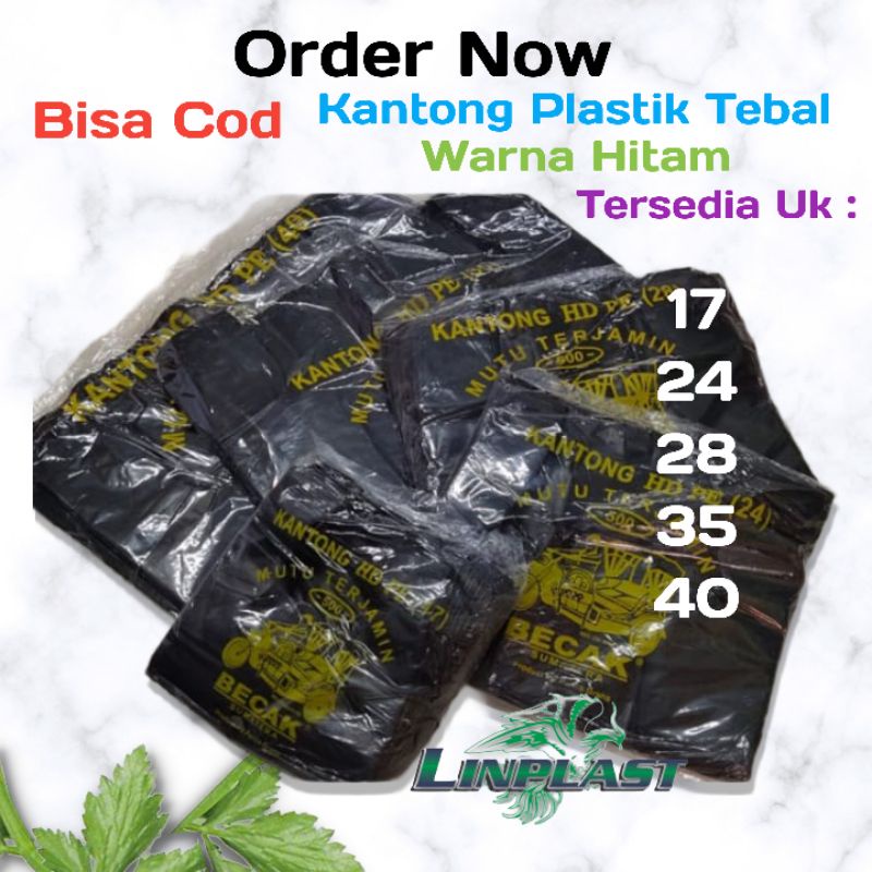 Kantong Kresek Tebal Hitam Uk 17 24 28 35 40